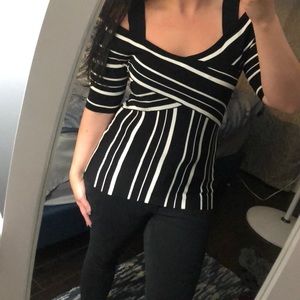 B&W Off The Shoulder Top